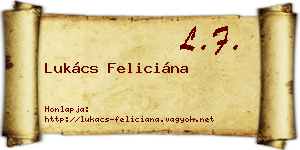 Lukács Feliciána névjegykártya