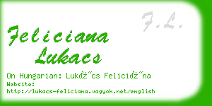 feliciana lukacs business card